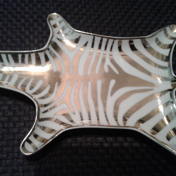 Jonathan Adler's Gold Zebra Print Stacking Tray - Picture 2 of 3